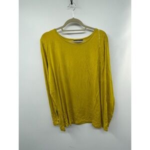 Ashley Stewart Tunic Top Women's 22/24 Mango Mint Stretch Long Sleeve Blouse NWT